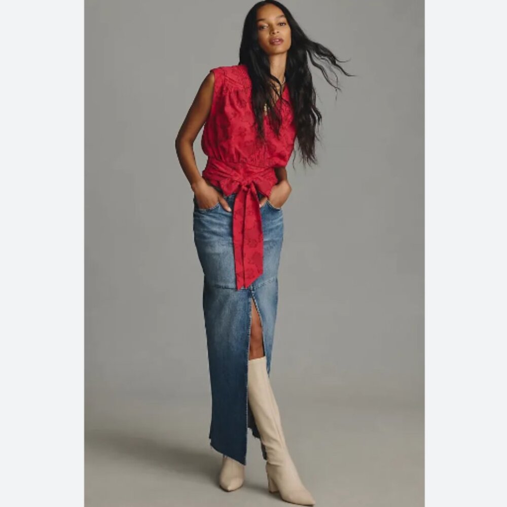Brand New By Anthropologie Sleeveless Wrap Blouse